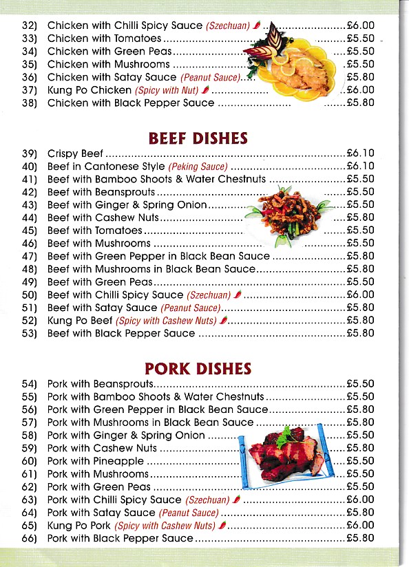 Menu of Fu Kwai chinese takeaway Ynysybwl
