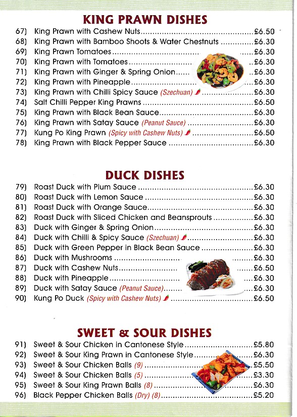 Menu of Fu Kwai chinese takeaway Ynysybwl