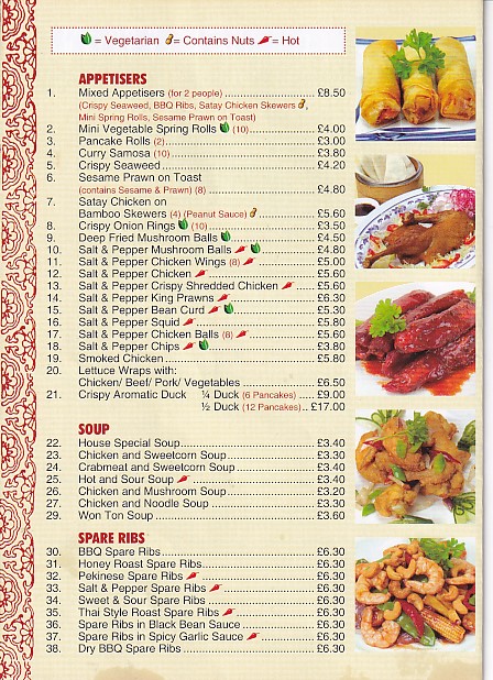 Menu of Golden Wok, Chinese Takeaway in Abercynon