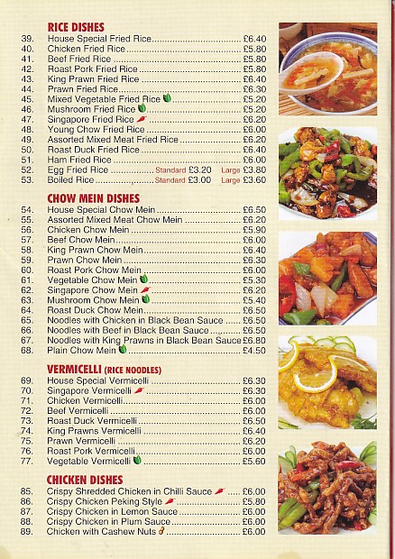 Menu of Golden Wok, Chinese Takeaway in Abercynon